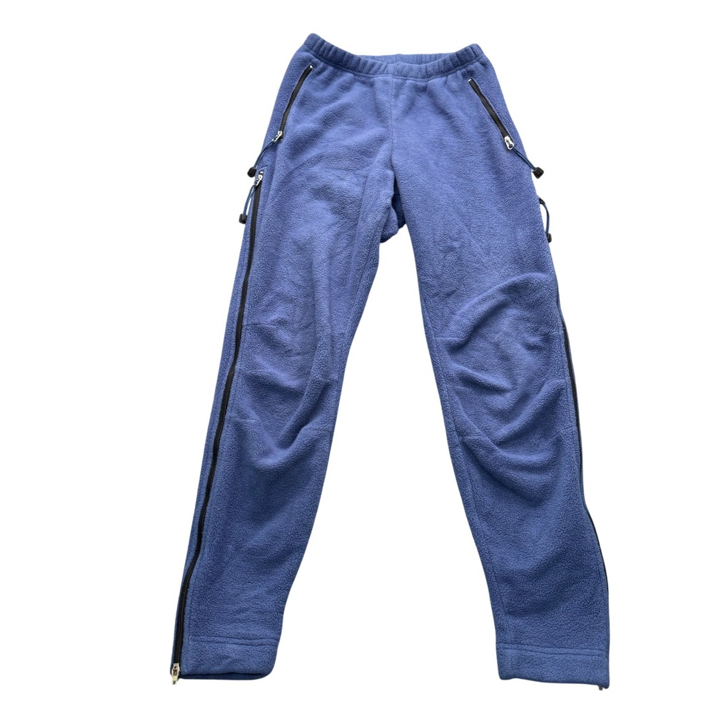 Mountain Equipment Co-op Fleece Pants Mens Size L Blue Polartec Side Zip Outdoor